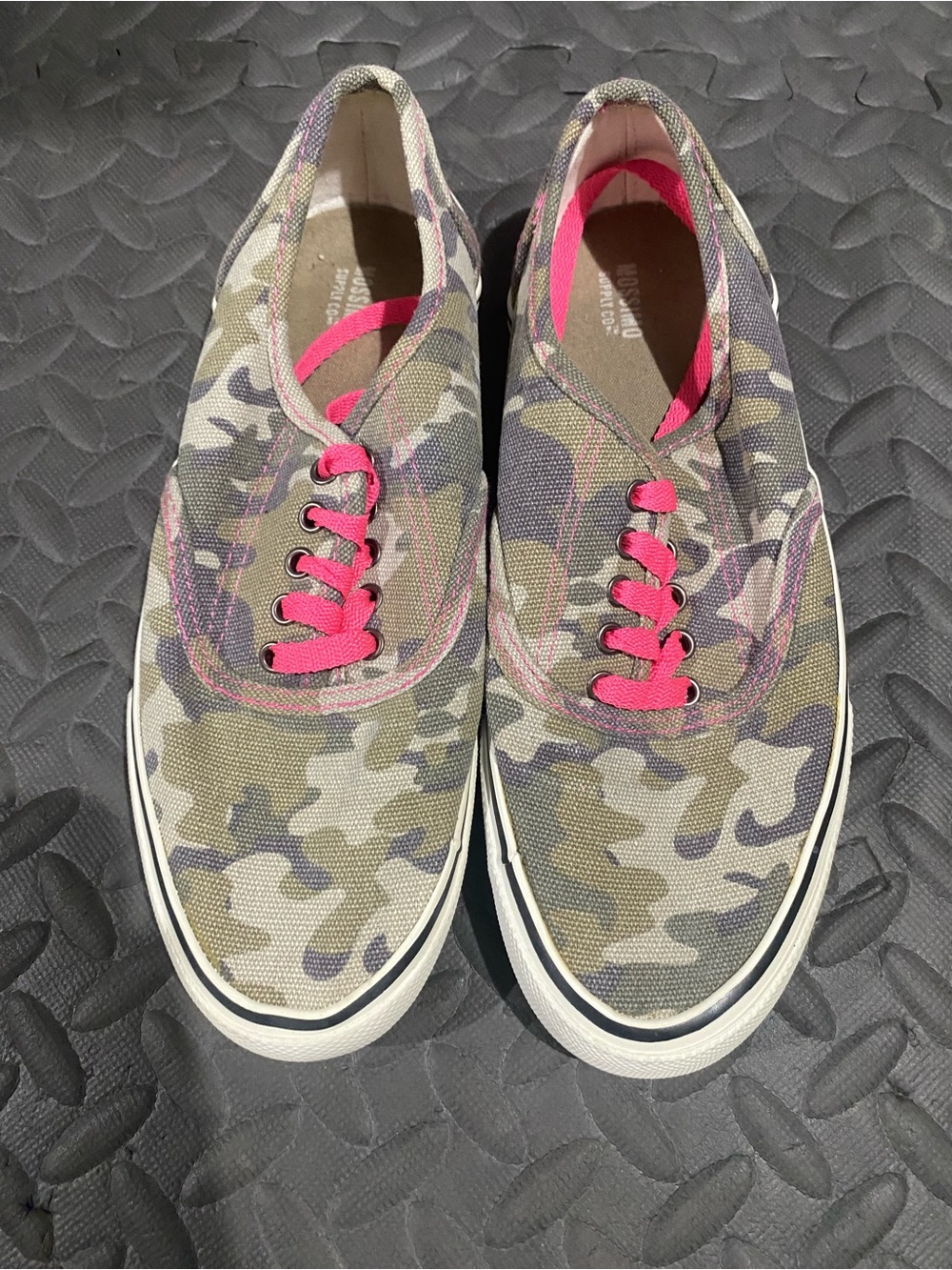Camo Canvas Sneakers with Hot Pink Accents